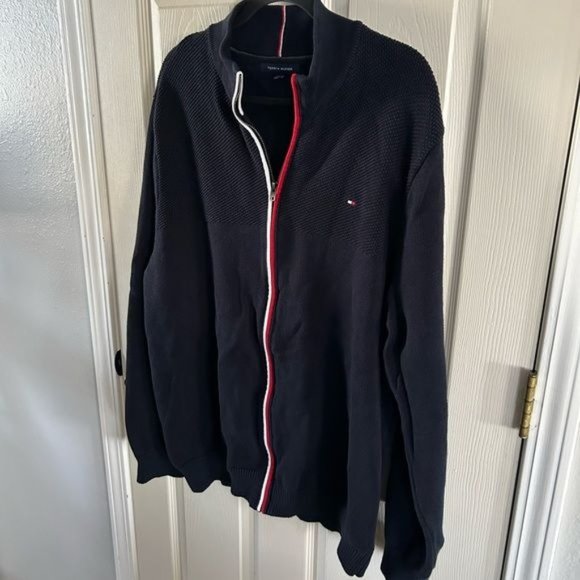 Tommy Hilfiger Men’s XXL Full Zip Navy Blue Jacket - Picture 10 of 15